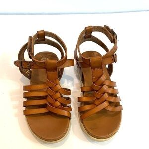 Little Girls Wonder Nation Strappy Brown Sandal Size 10